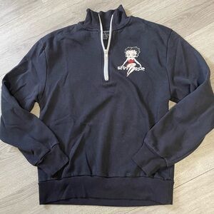 Betty Boop Black Half-Zip women’s Sweater